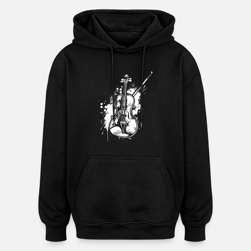 Violon drôle - Sweat à capuche oversize unisexe - noir