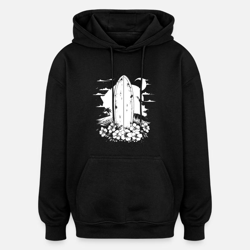 Planche de surf - Sweat à capuche oversize unisexe - noir