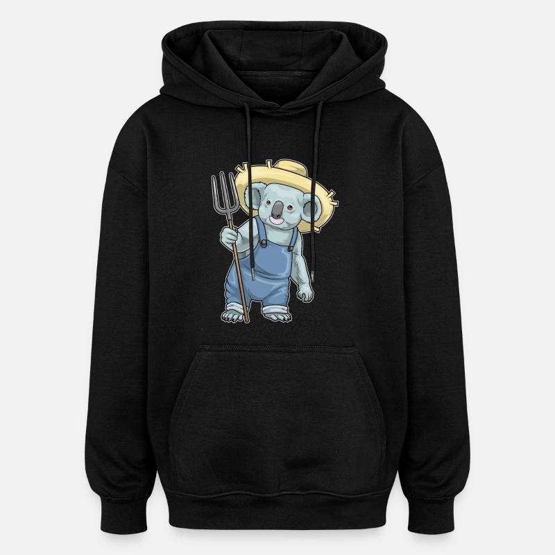 Fourche Koala Farmer - Sweat à capuche oversize unisexe - noir