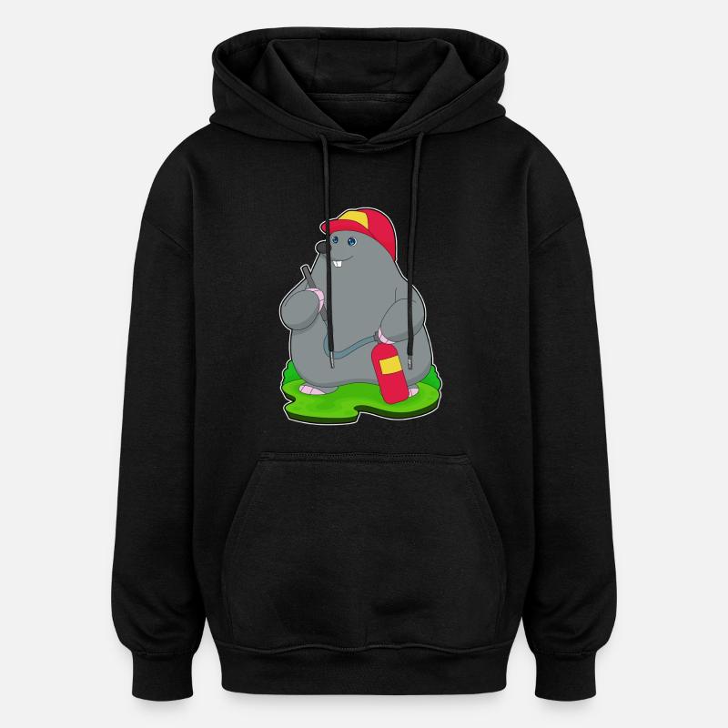Extincteur de pompier taupe - Sweat à capuche oversize unisexe - noir