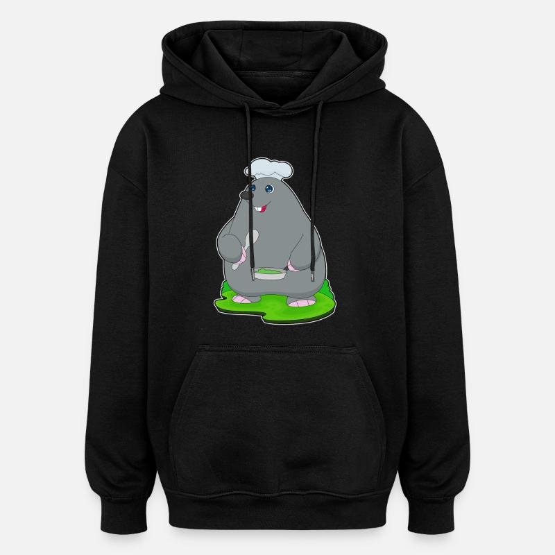 Poêle à taupe - Sweat à capuche oversize unisexe - noir
