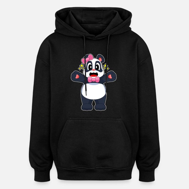 Panda Loop - Oversized Unisex Hoodie - black