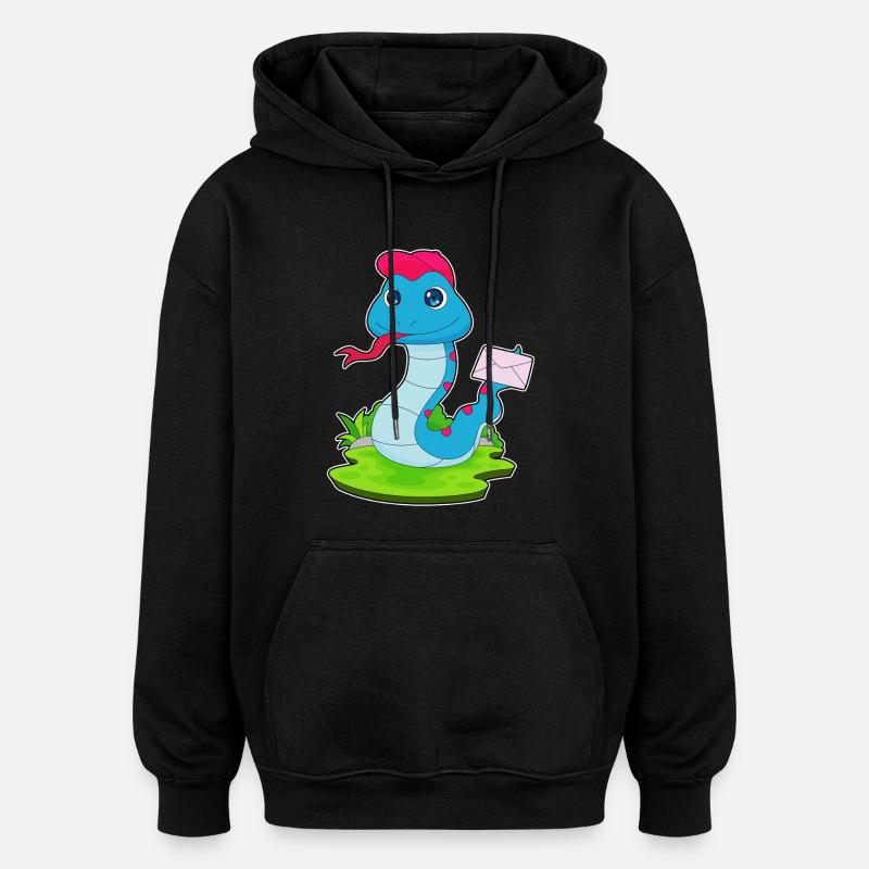 Schlange Brief - Oversized Unisex Hoodie - Schwarz