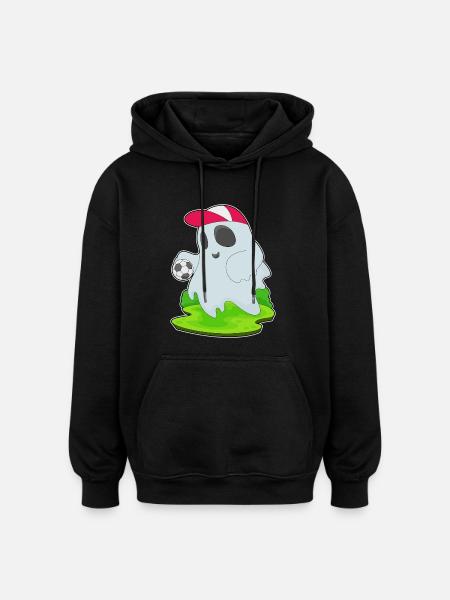 Ghost Halloween Football - Oversized Unisex Hoodie - black