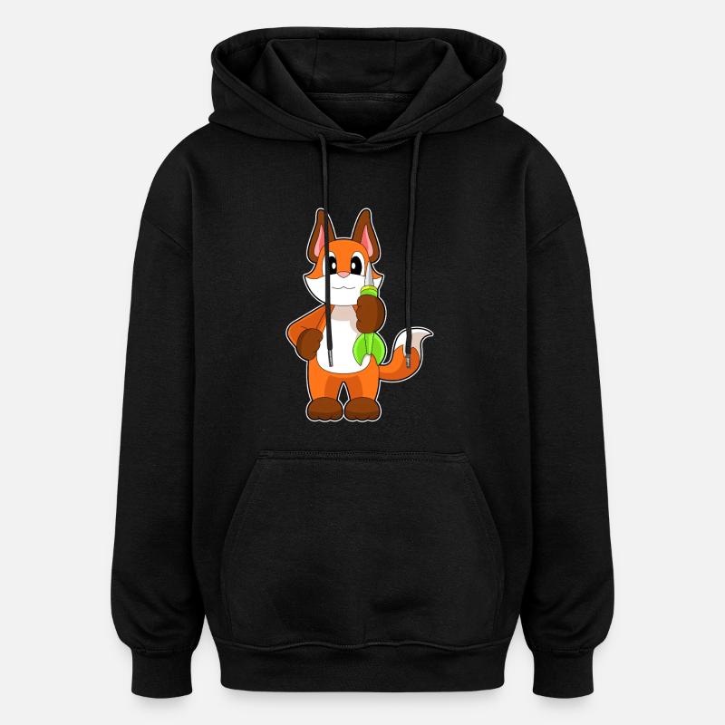 Fléchette renard - Sweat à capuche oversize unisexe - noir