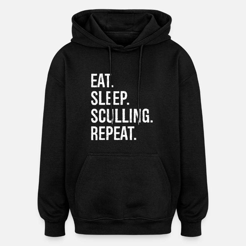 Manger dormir godille répéter - Sweat à capuche oversize unisexe - noir