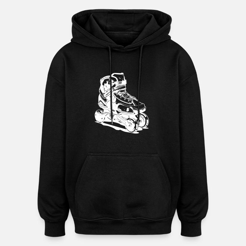 Roller Skates Zeichnung - Oversized Unisex Hoodie - Schwarz