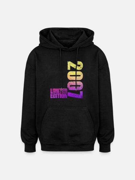 Limited Edition 2007 18th Birthday Gift - Oversized Unisex Hoodie - black