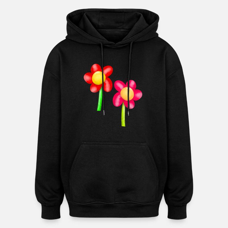 Blumen Blume Frühling - Oversized Unisex Hoodie - Schwarz
