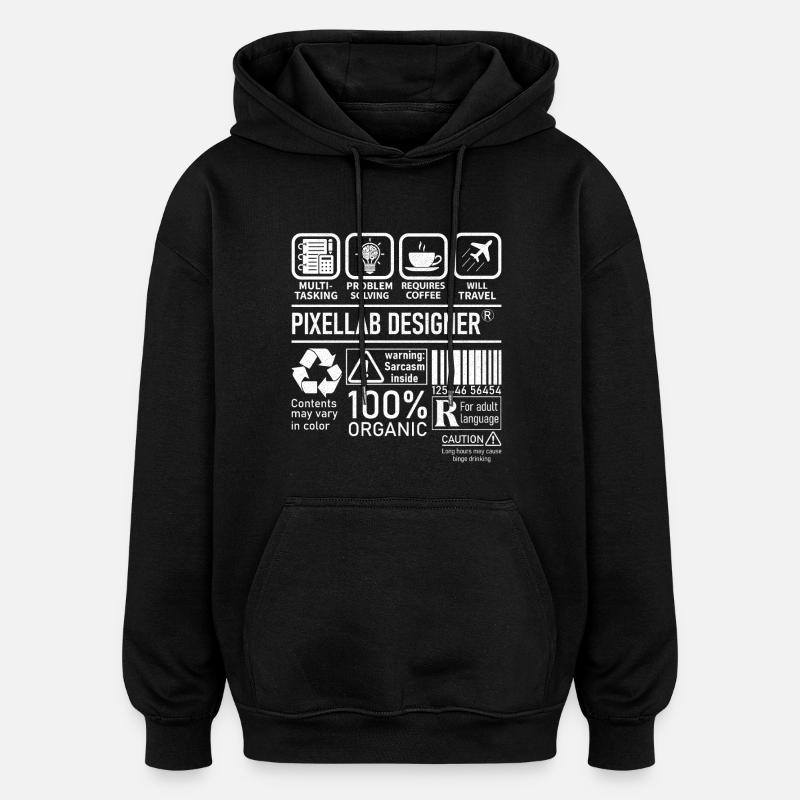 Pixellab Designer multi tasking problem solving - Oversized Unisex Hoodie - Schwarz