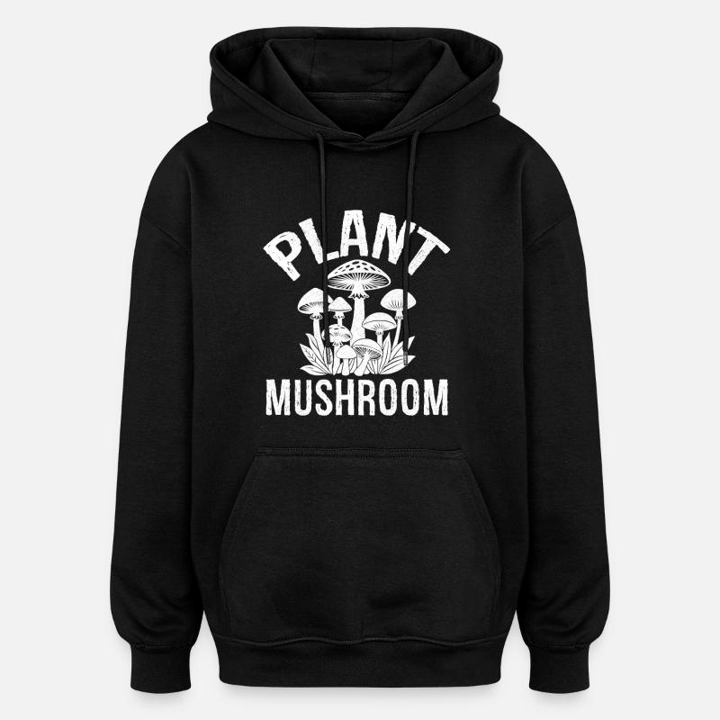 Champignon végétal - Sweat à capuche oversize unisexe - noir