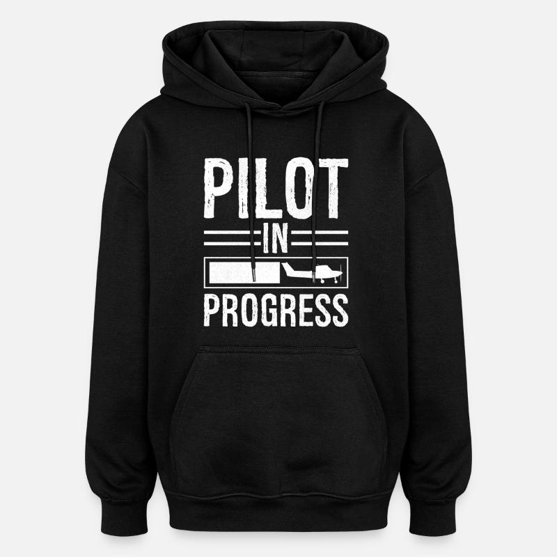 Pilot In progress - Oversized Unisex Hoodie - black