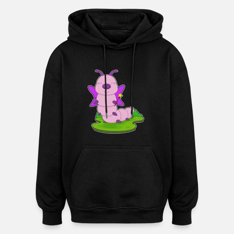 Baguette de fée chenille - Sweat à capuche oversize unisexe - noir