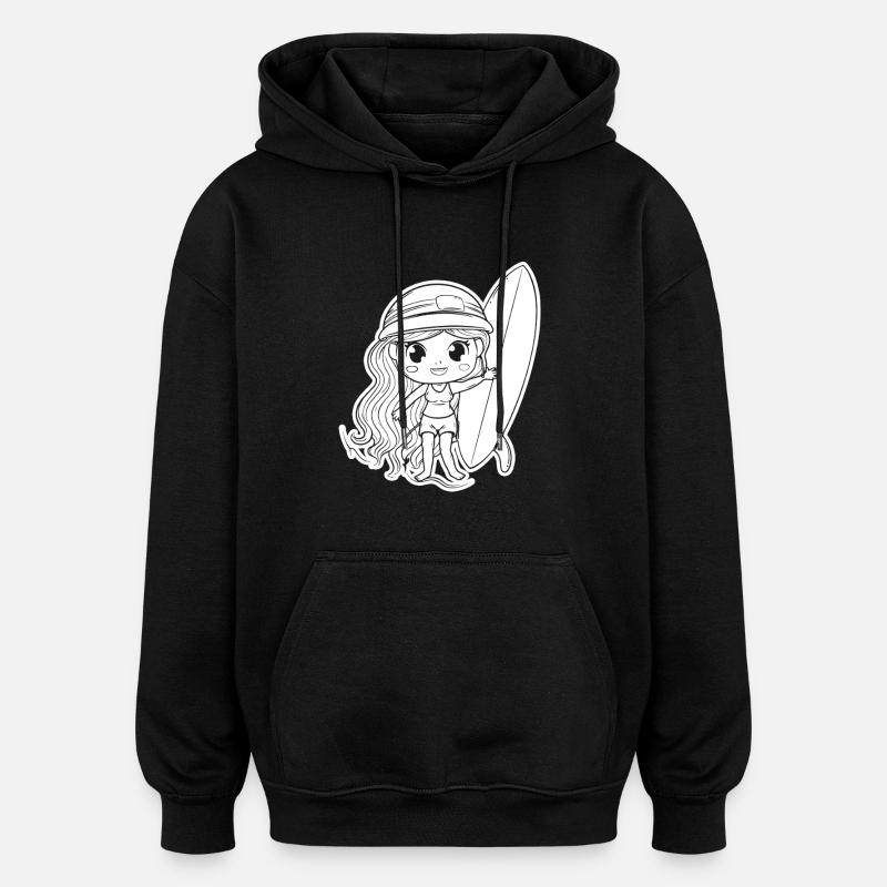 Petite surfeuse - Sweat à capuche oversize unisexe - noir