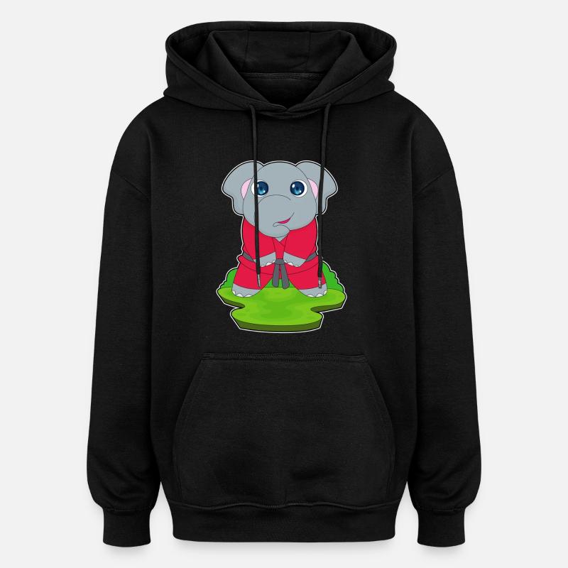 Karaté d’arts martiaux d’éléphant - Sweat à capuche oversize unisexe - noir