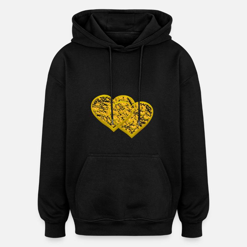 Herz Herzen Partner Partnerschaft Valentin - Oversized Unisex Hoodie - Schwarz