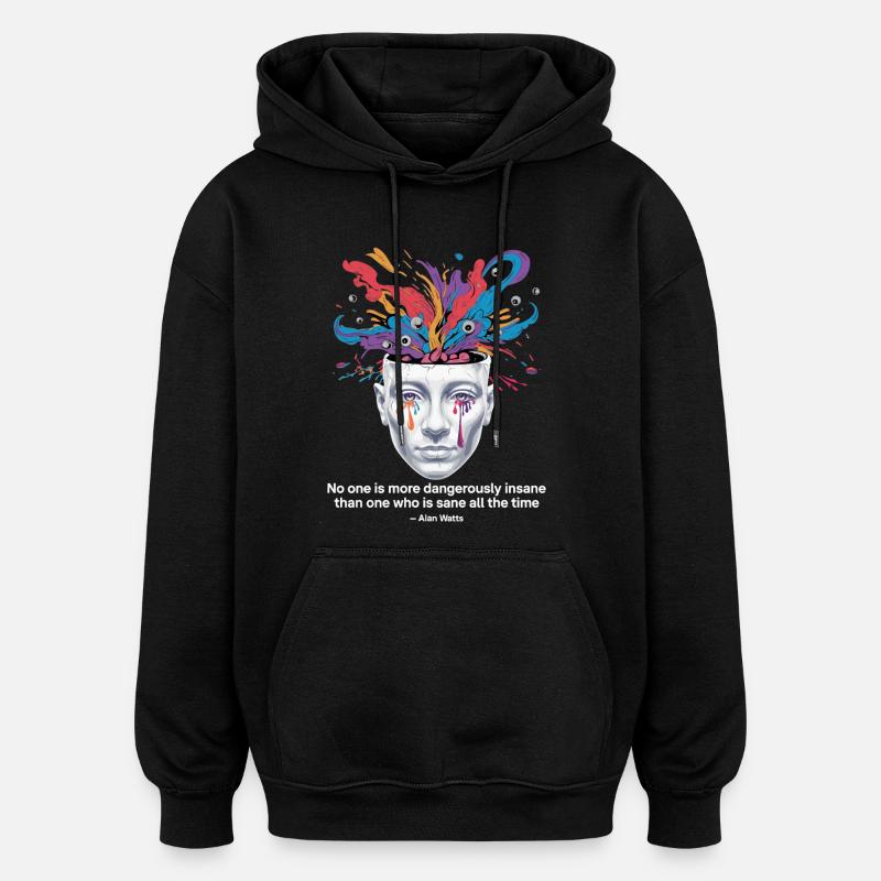 Mind Unleashed | Watts Psychedelic Insight - Sweat à capuche oversize unisexe - noir