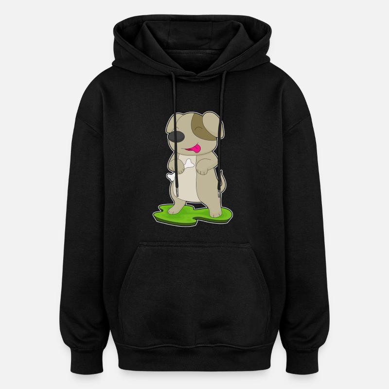 Os de chien - Sweat à capuche oversize unisexe - noir
