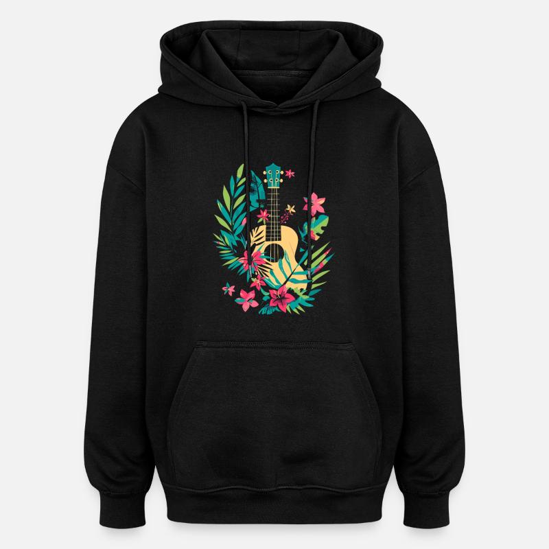 Ukulele Comic Look - Oversized Unisex Hoodie - Schwarz
