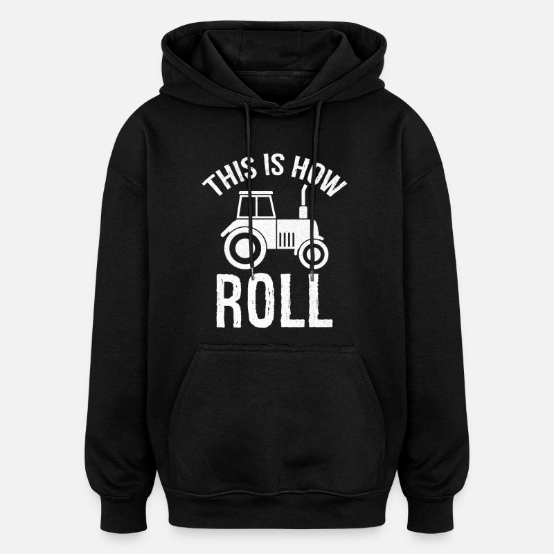 this is how roll - Oversized Unisex Hoodie - Schwarz
