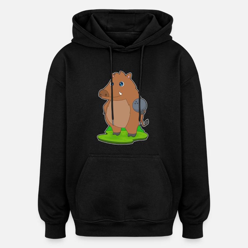 Eber Bowling Bowlingkugel - Oversized Unisex Hoodie - Schwarz