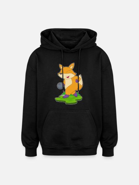 Fox Bowling Bowling Ball - Oversized Unisex Hoodie - black