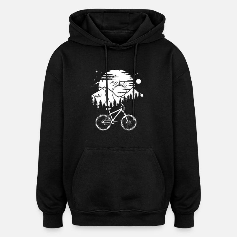 Dessin VTT - Sweat à capuche oversize unisexe - noir