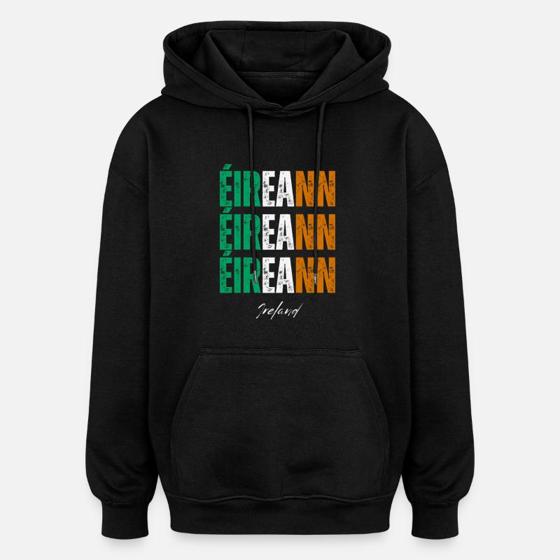 Drapeau de l’Irlande, Irish Pride - Sweat à capuche oversize unisexe - noir