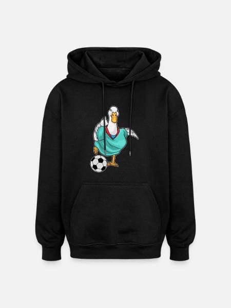 Duck Soccer Player Soccer - Oversized Unisex Hoodie - black