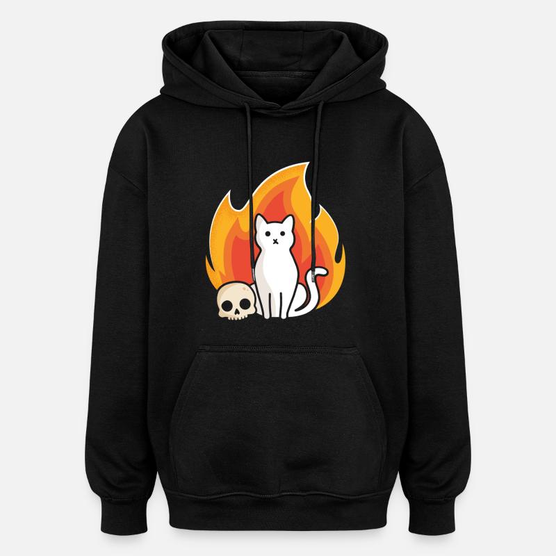 Ronronnement - Sweat à capuche oversize unisexe - noir