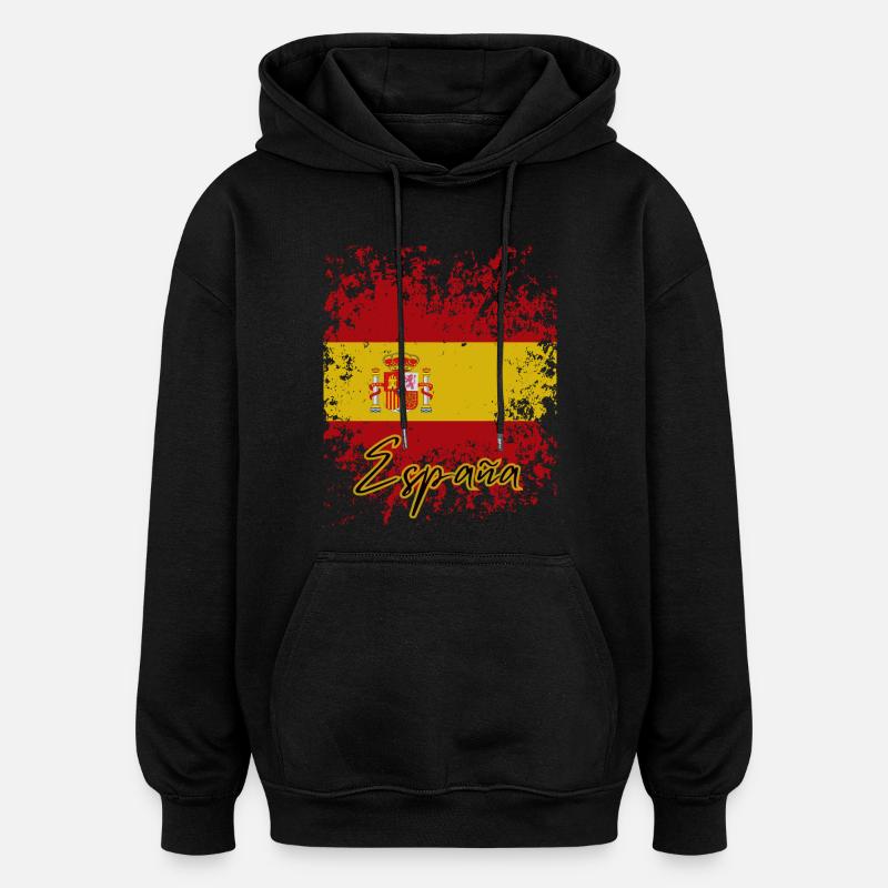 Fierté espagnole, drapeau de l’Espagne - Sweat à capuche oversize unisexe - noir
