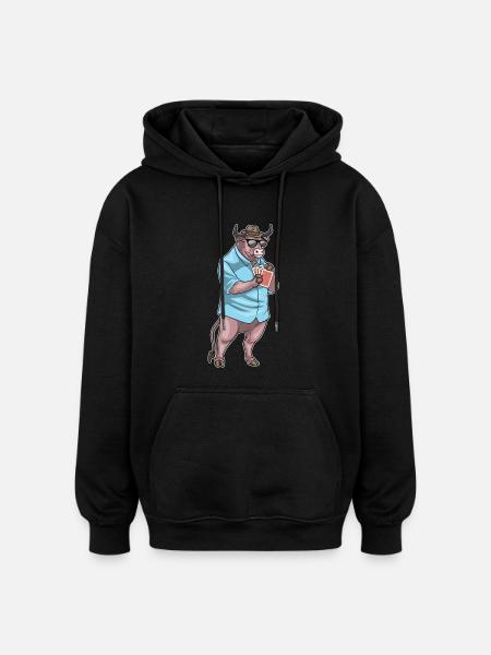 Stier Poker Pokerkarten - Oversized Unisex Hoodie - Schwarz