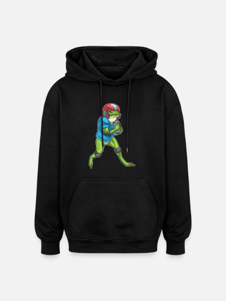Frog Easter American Football - Oversized Unisex Hoodie - black