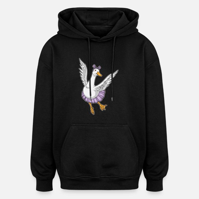 Duck Ballerina Ballet Dance - Oversized Unisex Hoodie - black