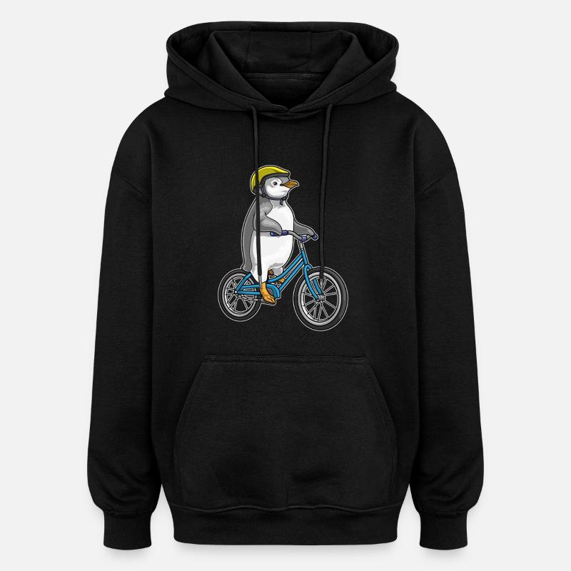 Vélo pingouin - Sweat à capuche oversize unisexe - noir
