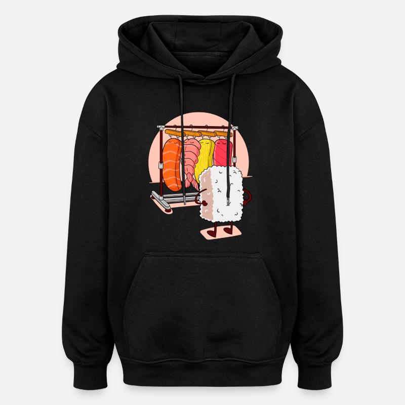SUSHI Schließfach - Oversized Unisex Hoodie - Schwarz