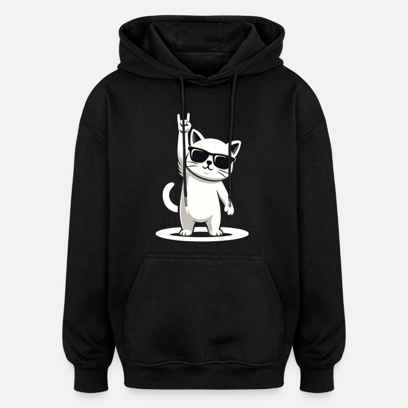 Rock’n' Miez - Sweat à capuche oversize unisexe - noir