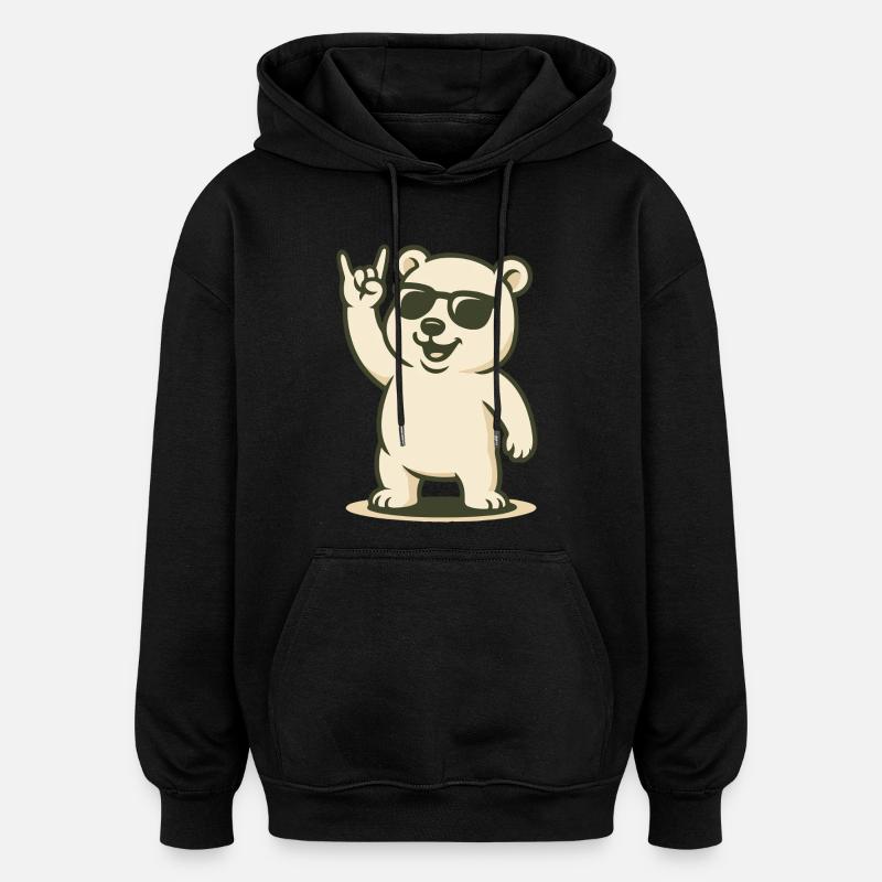 Rocker arctique - Sweat à capuche oversize unisexe - noir