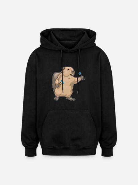 Beaver Dart Dart - Oversized Unisex Hoodie - black