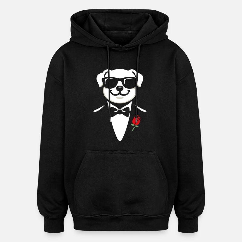 Chiot gentleman - Sweat à capuche oversize unisexe - noir