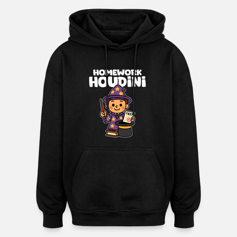 HOMEWORK HOUDINI - TEACHER GIFT - Oversized Unisex Hoodie - black