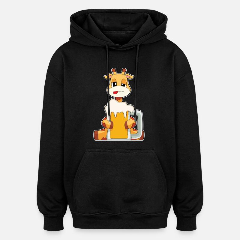 Giraffe Bierkrug Bier - Oversized Unisex Hoodie - Schwarz