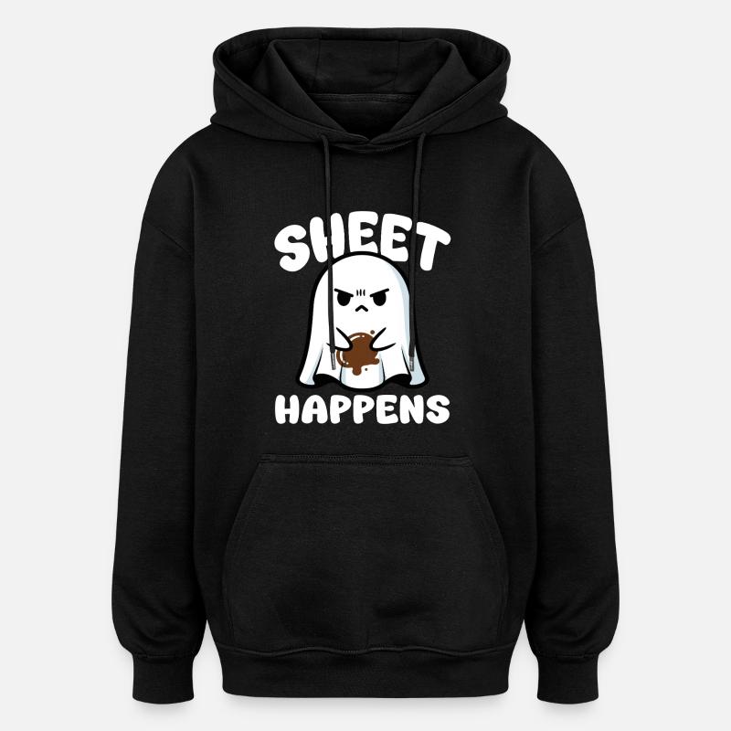 FICHE SE PASSE - FANTÔME HALLOWEEN - Sweat à capuche oversize unisexe - noir