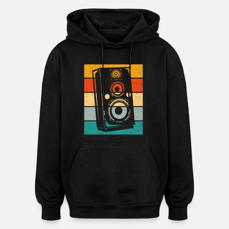 Haut-parleur rétro - Sweat à capuche oversize unisexe - noir