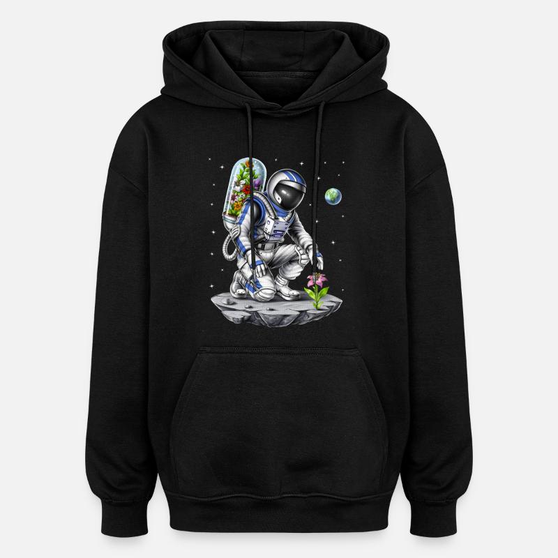 Botaniste astronaute spatial - Sweat à capuche oversize unisexe - noir