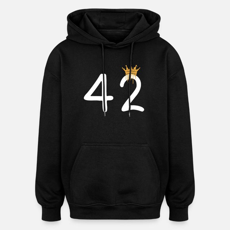 Graffiti numéro 42 avec couronne - Sweat à capuche oversize unisexe - noir