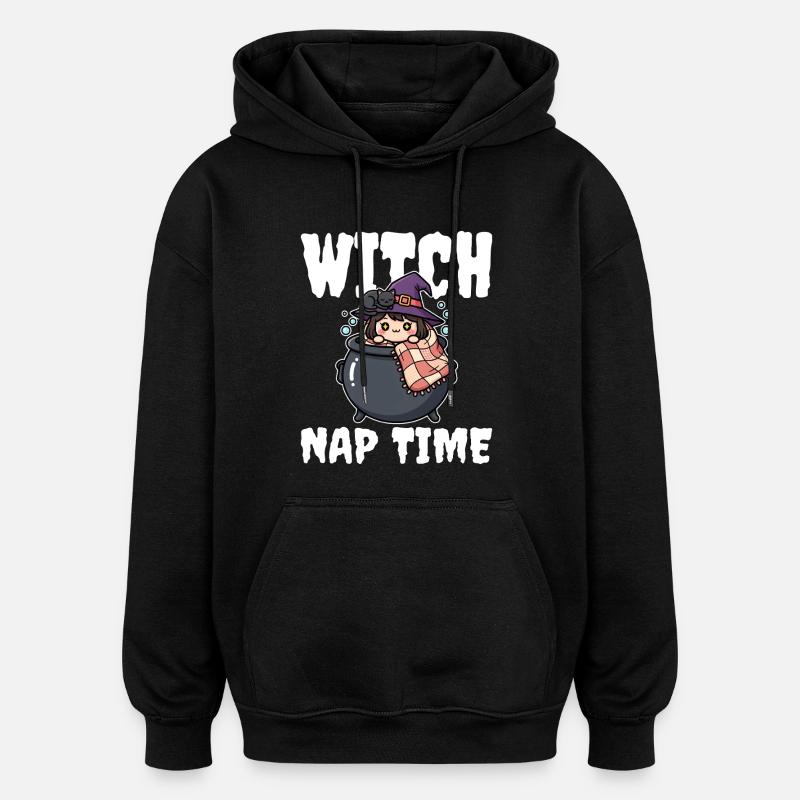 WITCH NAP TIME - WITCH HALLOWEEN - Sweat à capuche oversize unisexe - noir