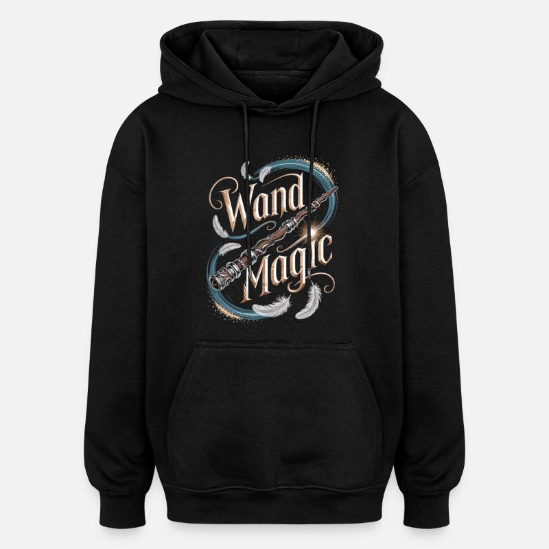 Conception de baguette magique murale - Sweat à capuche oversize unisexe - noir