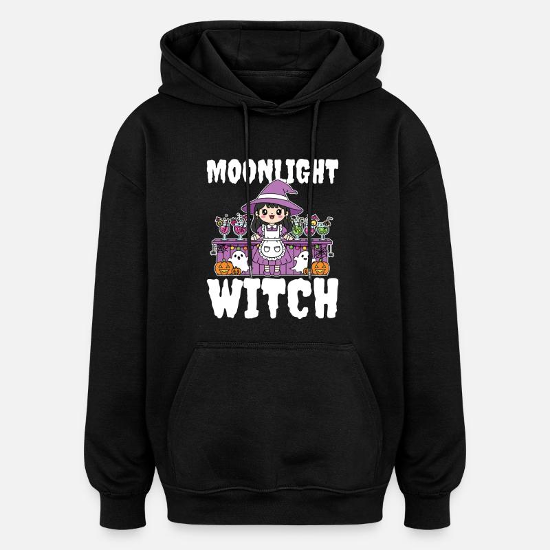 MOONLIGHT WITCH - WITCH HALLOWEEN - Oversized Unisex Hoodie - Schwarz