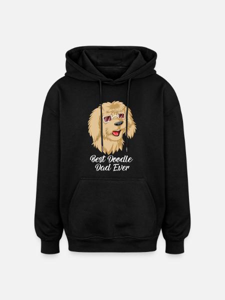 Golden Doodle Dad Dog with Sunglasses - Oversized Unisex Hoodie - black